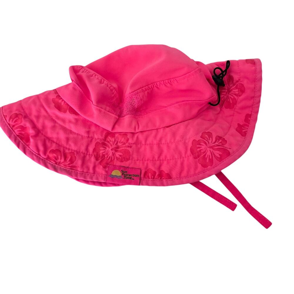 Sun Protection Zone Girls 50+ UPF Pink Hibiscus Summer Hat One Size 50-54 Cm